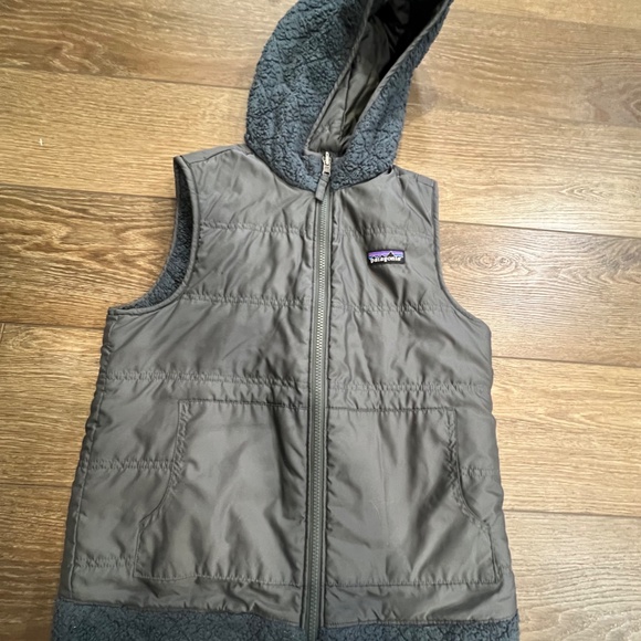 Patagonia Los Gatos Reversible Hooded Vest Gray/Blue Size S Insulated - Picture 10 of 12